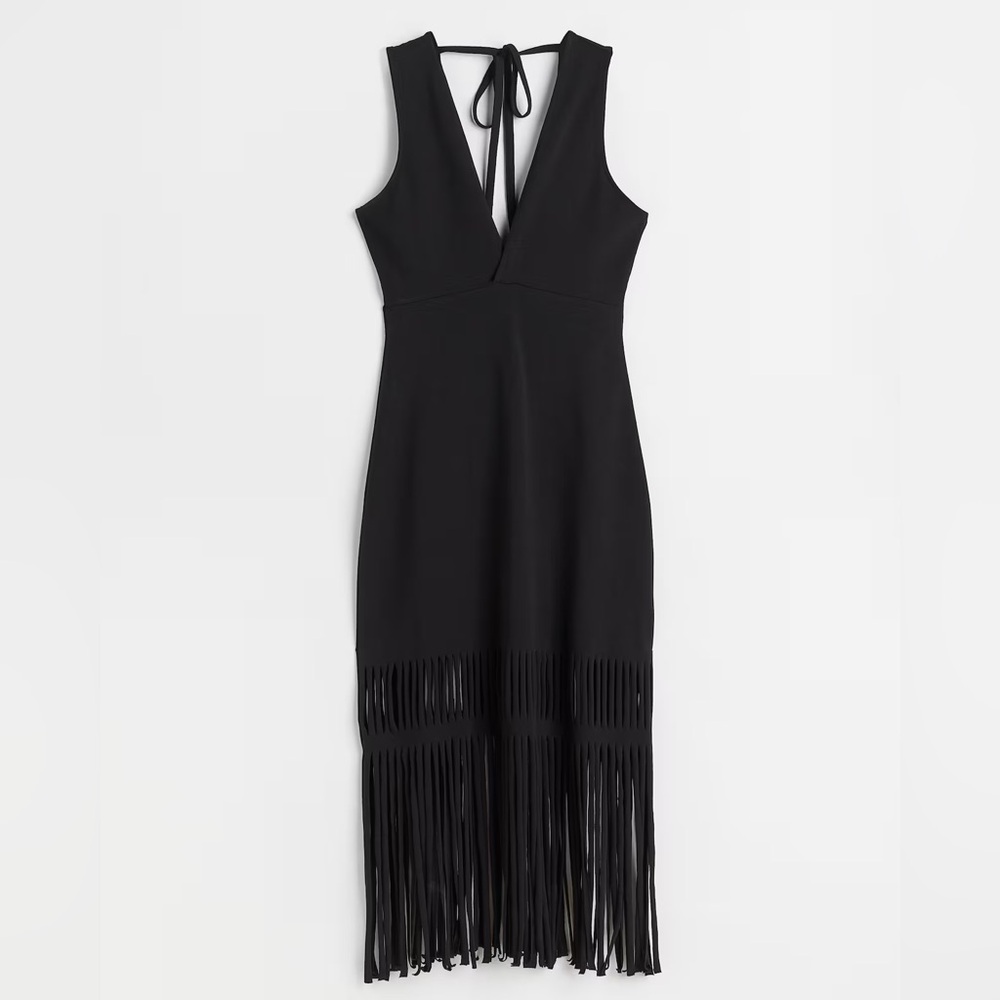 H&M Black Fringe Dress